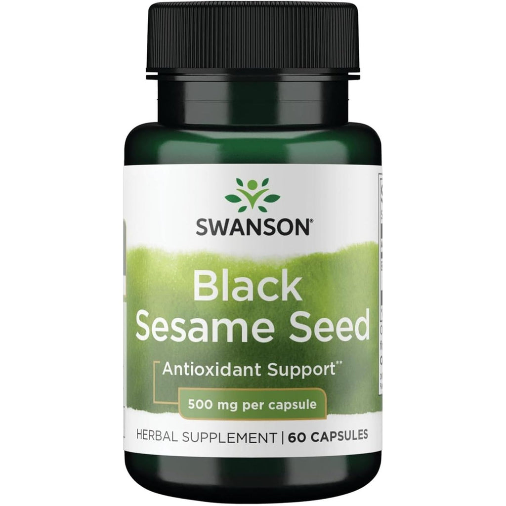 Swanson Full Spectrum Black Sesame Seed 500 Milligrams 60 Capsules