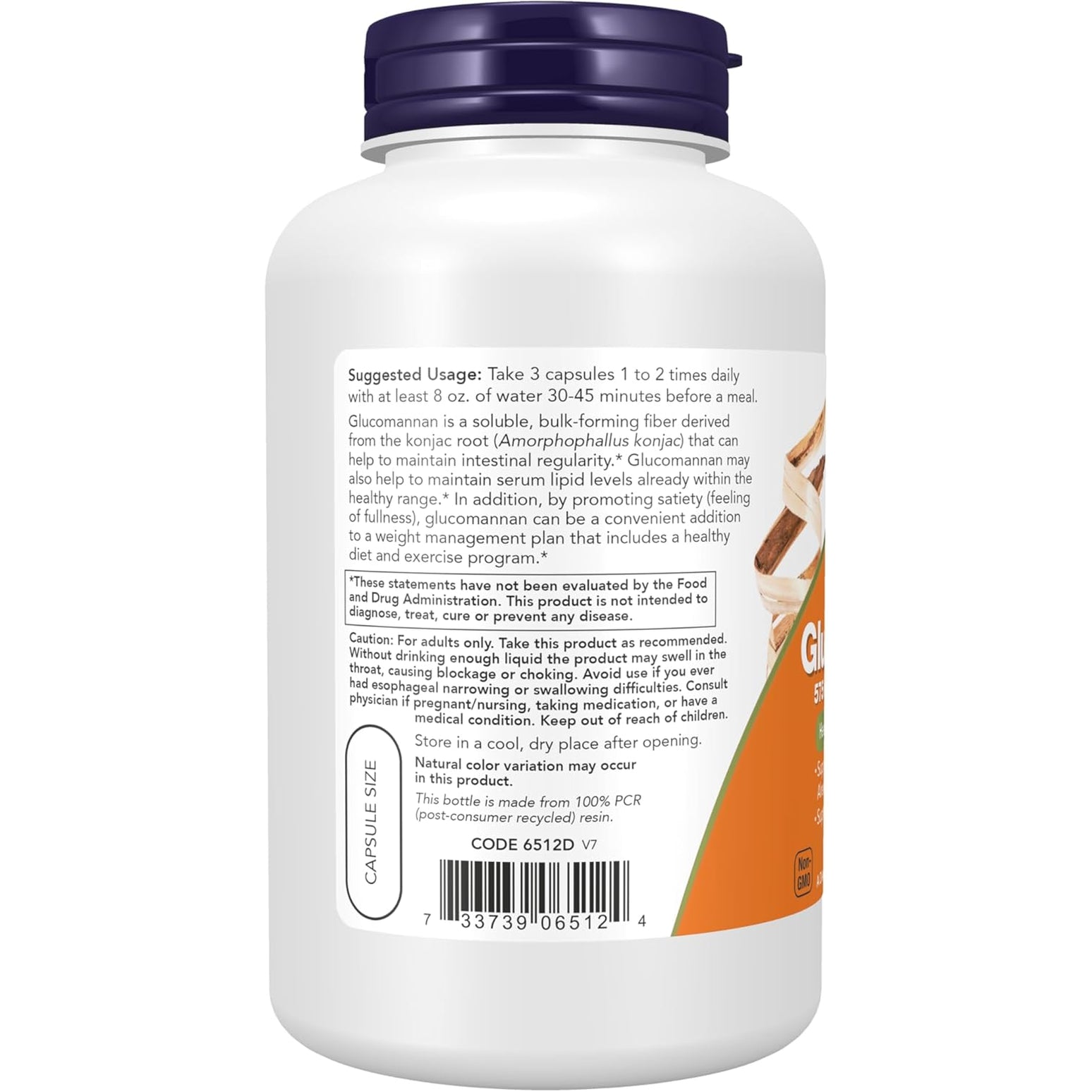 NOW Foods Supplements, Glucomannan (Amorphophallus Konjac) 575 Mg, Supports Regularity*, Healthy Weight Management*, 180 Veg Capsules