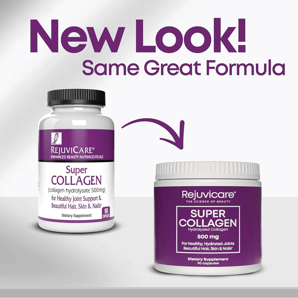 Rejuvicare Super Collagen Capsules for Beauty, Healthy Joints, Hair, Skin, & Nails, 90 Servings, Multi, (N8745)
