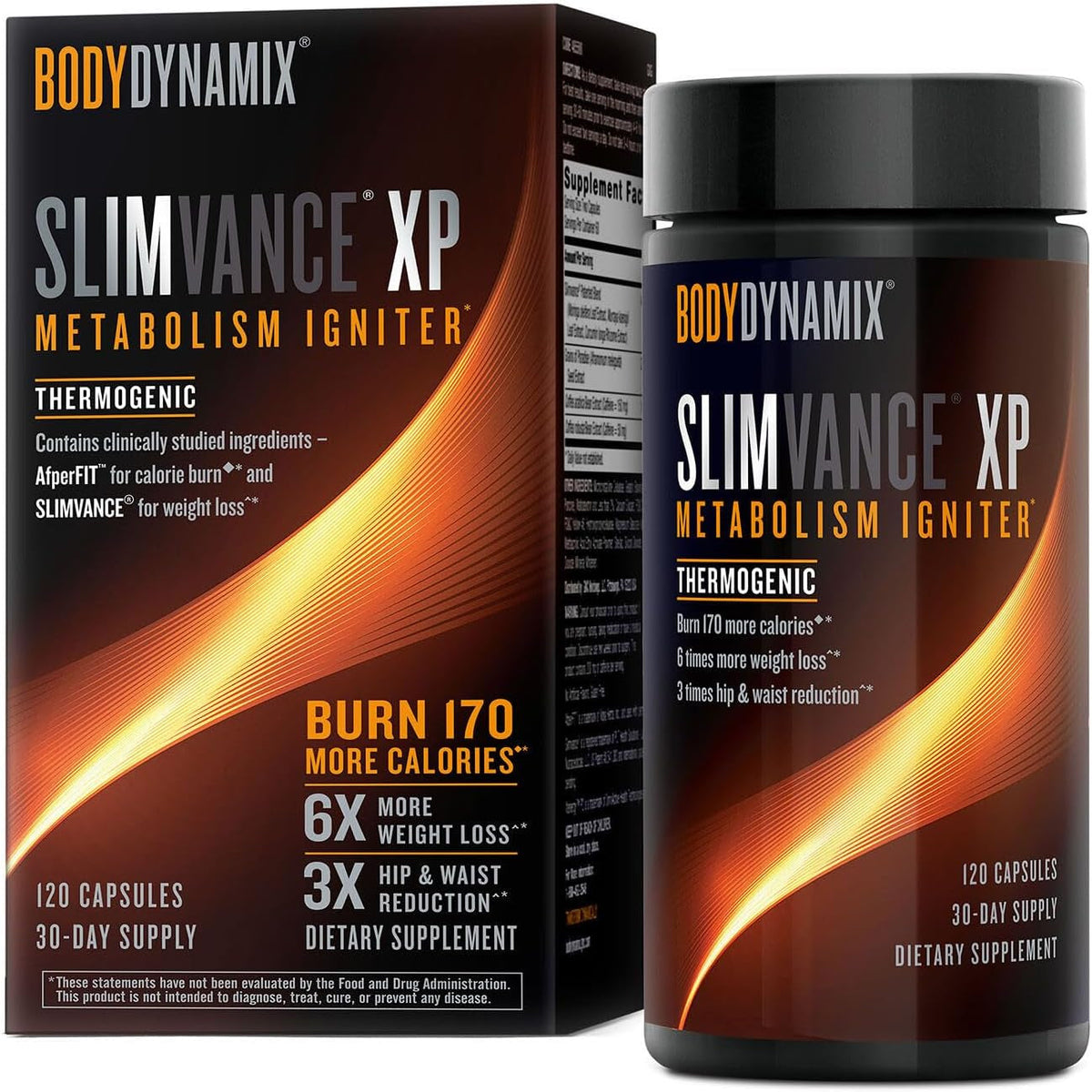 Slimvance XP Metabolism Igniter, Botanical Diet Support, Advanced Thermogenic, Burn More Calories, Weight & Fat Loss, Energy, Focus, for Men & Women, Proven Ingredients & Caffeine, 120 Count, 30 SVG