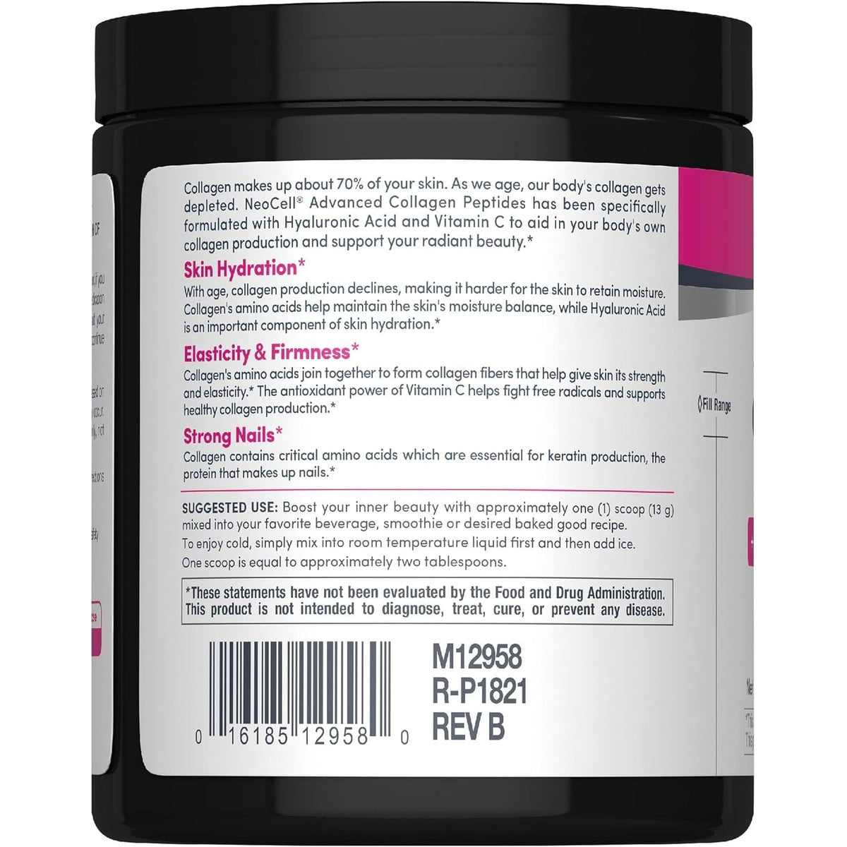 Neocell Collagen Peptides Powder | 6.9 Oz | Unflavored Supplement | with Vitamin C and Hyaluronic Acid | Advanced Formula | Hair, Skin, & Nails | for Women and Men