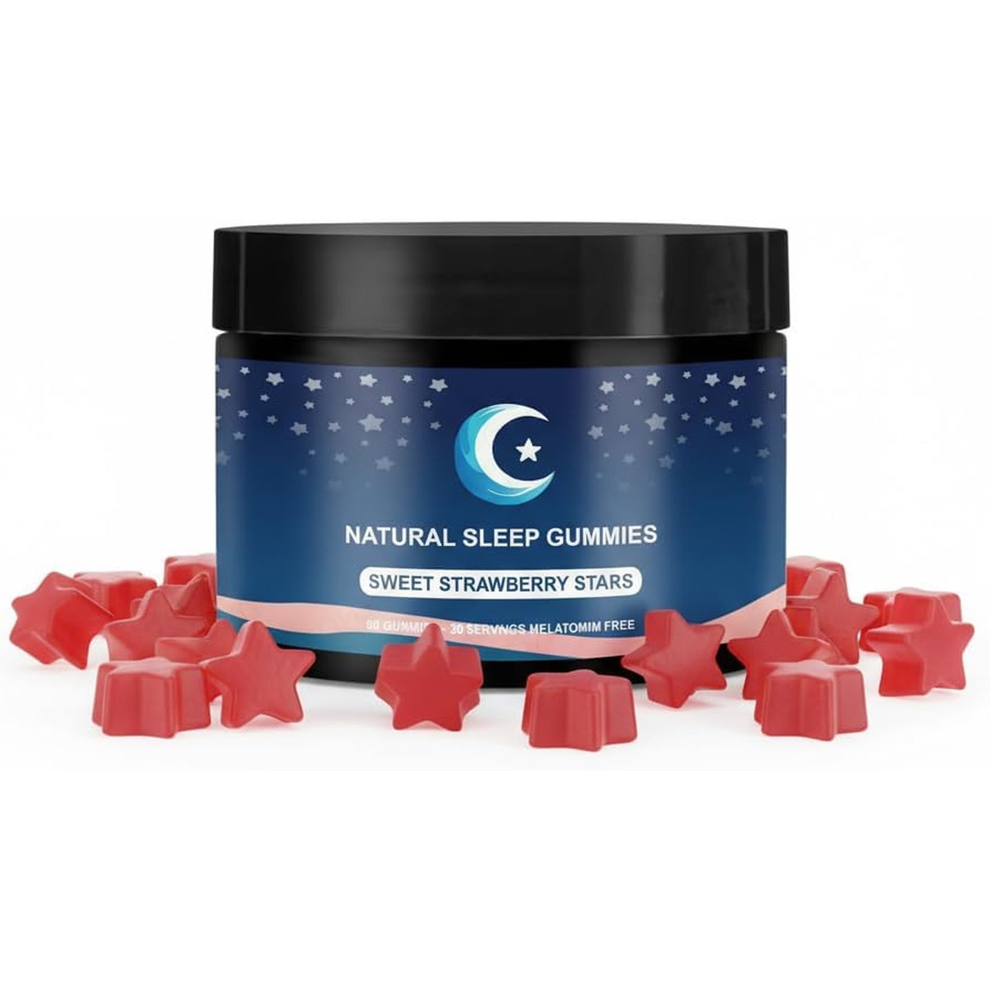 ZAYMAN Melatonin Free Sleep Gummies, Natural Sleep Aid Gummies with L-Theanine, Magnesium Glycinate, Valerian Root, Passionflower - Sugar Free, Strawberry Flavor, Vegan, 60 Count