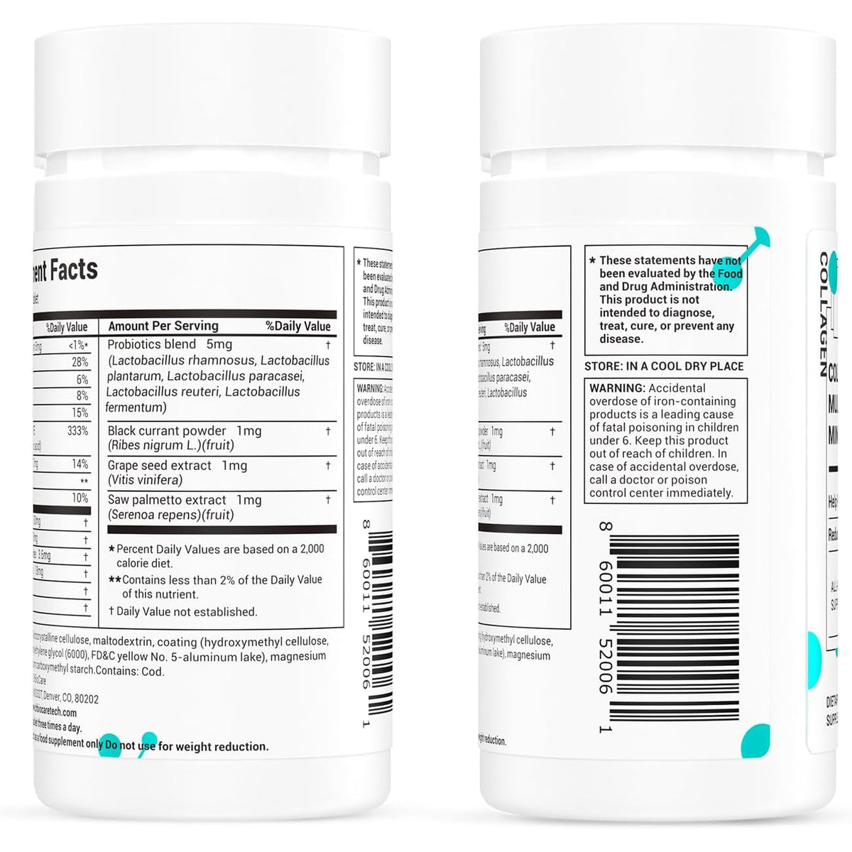Drbiocare Collagen Peptides for Women, Beauty Vitamin & Mineral Supplement,Contains Vitamin D3, Probiotics for Women & Collagen Peptides,Vitamin B Complex,Vitamin E 60 Tablets