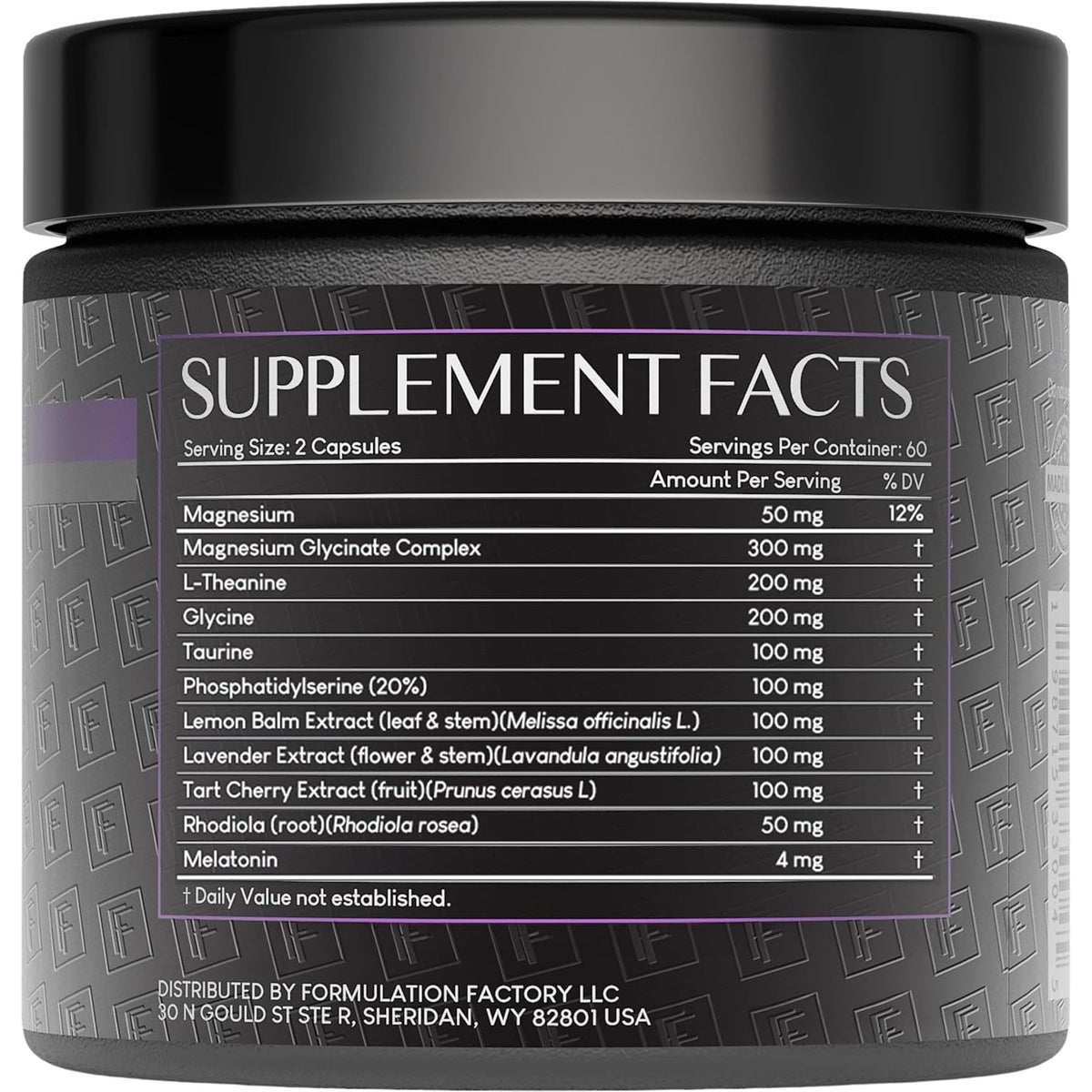 Formulation Factory the Night before Magnesium Glycinate Sleep Aid, 10-In-1 Sleep Supplement with Melatonin 4Mg, L-Theanine, Lemon Balm, Tart Cherry, Relaxation, Recovery, Sleep Support, 120 Capsules