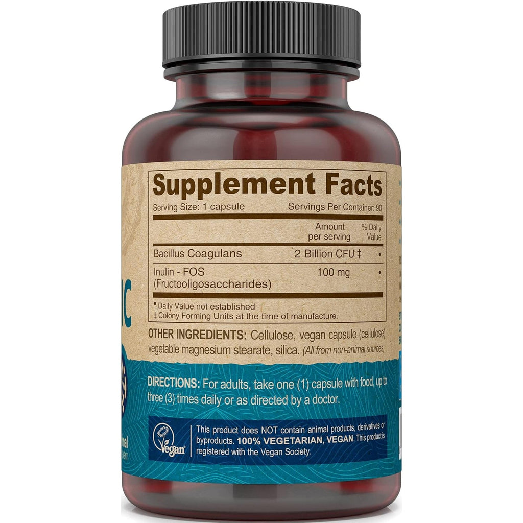 DEVA Vegan Probiotic with FOS Prebiotics Supplement - 2 Billion CFU with 100 MG of Prebiotics per Serving for Men & Women - Non-Dairy Gluten Free - Naturally Shelf Stable - 90 Capsules