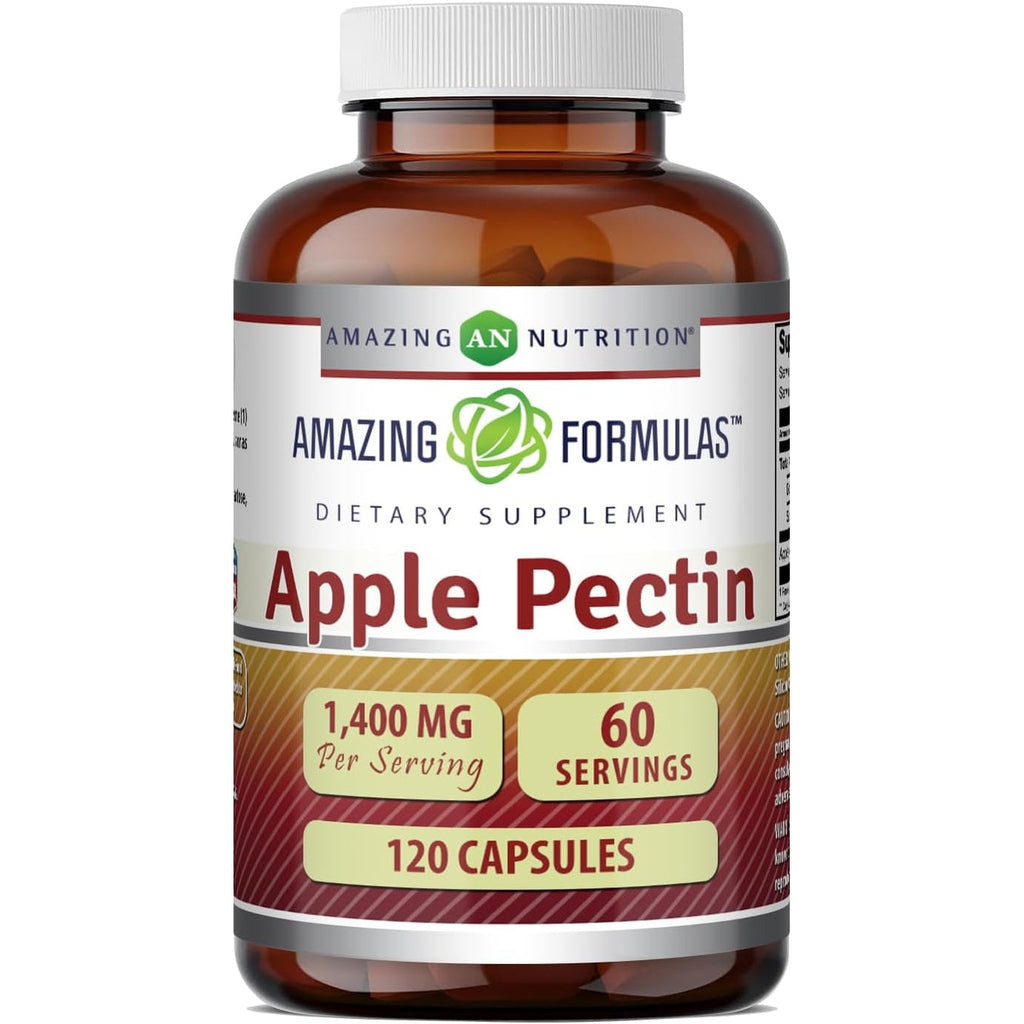 Amazing Formulas Apple Pectin 1400 Mg Supplement | Capsules | Non-Gmo | Gluten-Free | Made in USA (1 Pack | 120 Count)