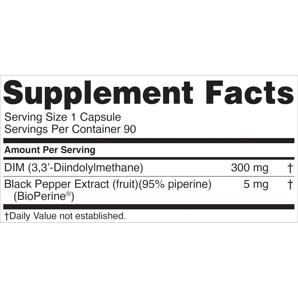 Nugenix Essentials DIM Supplement 305 Mg Diindolylmethane & Bioperine for Hormone Balance, 90 Capsules
