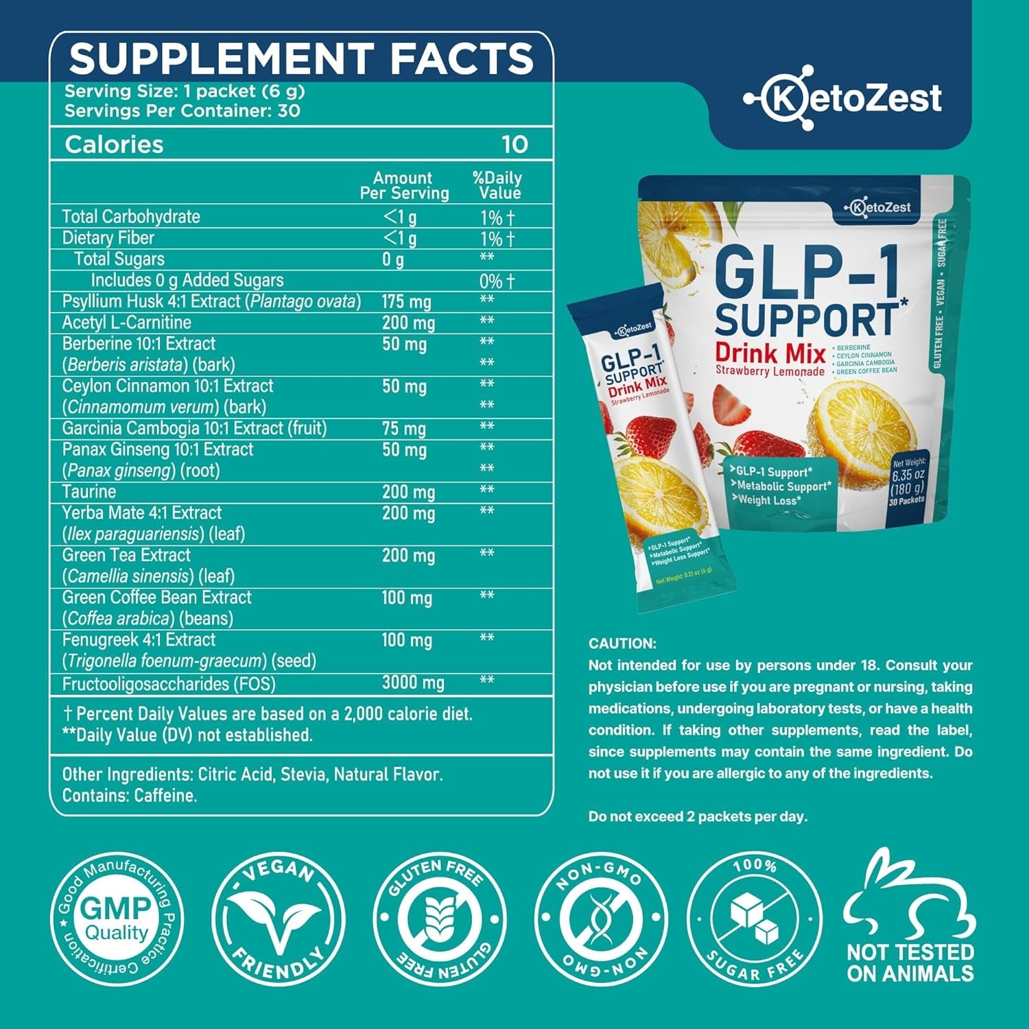 GLP-1 Support Drink Mix Powder for Women Men - Weight Loss Support Prebiotic Fiber Supplement - Daily Natural Drink Mix for Metabolism Reduce Bloating Fat Burn Gut Health Support