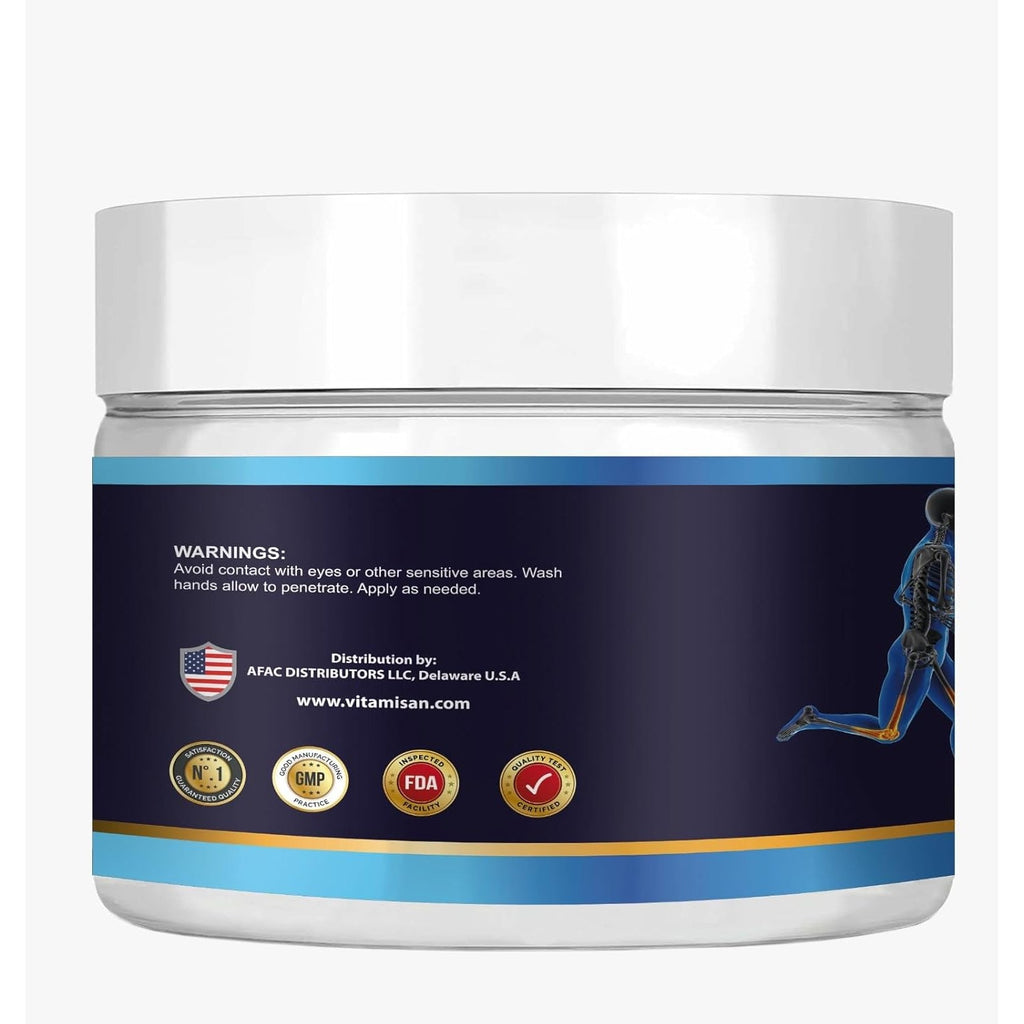 VITAMISAN Premium Organic Glucosamine & Chondroitin Cream with MSM, Arnica, & Collagen