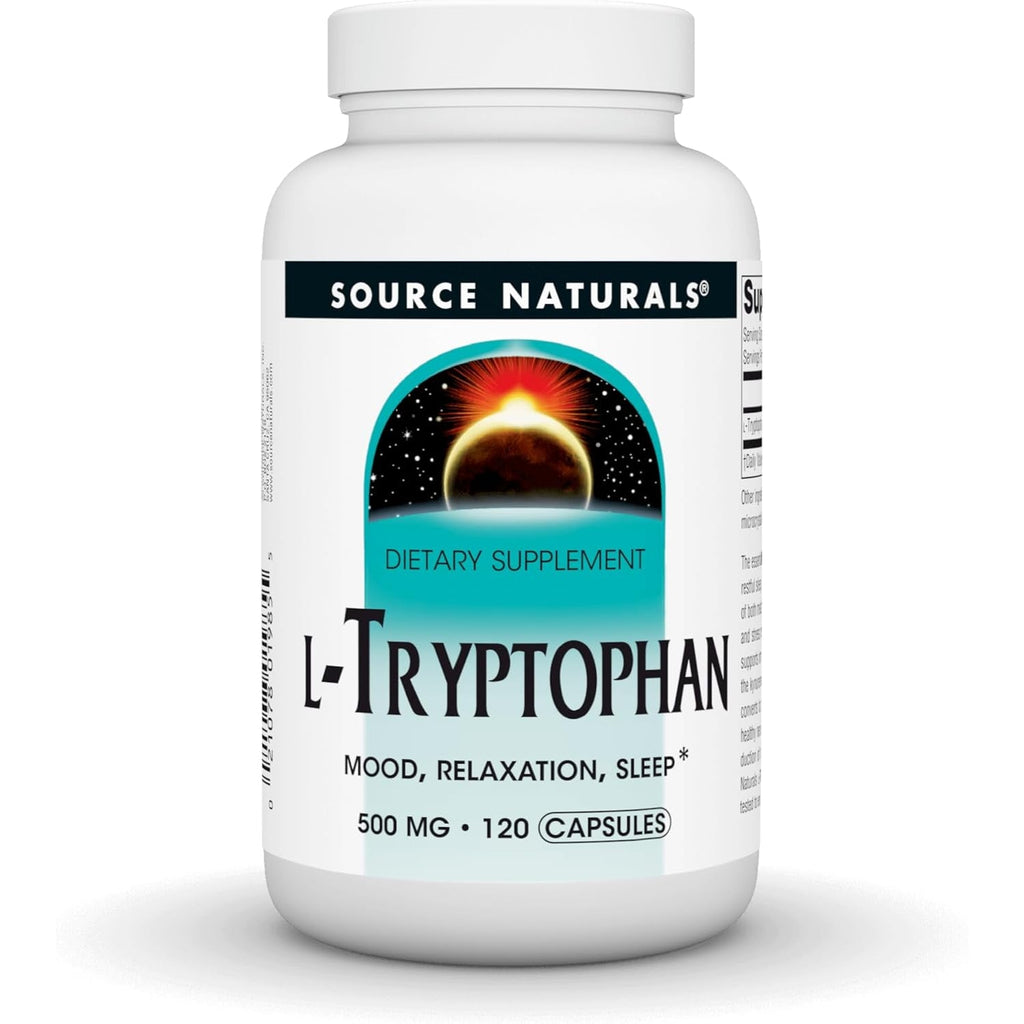 Source Naturals L-Tryptophan, for Mood, Relaxation, and Sleep*, 500Mg - 120 Capsules