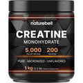 Naturebell Creatine Monohydrate Powder 1,000G, 5,000Mg per Serving, 200 Servings (2.2 Lb) | Micronized, Pure & Unflavored | Pre-Workout Muscle Support* | Keto, Vegan, Filler-Free