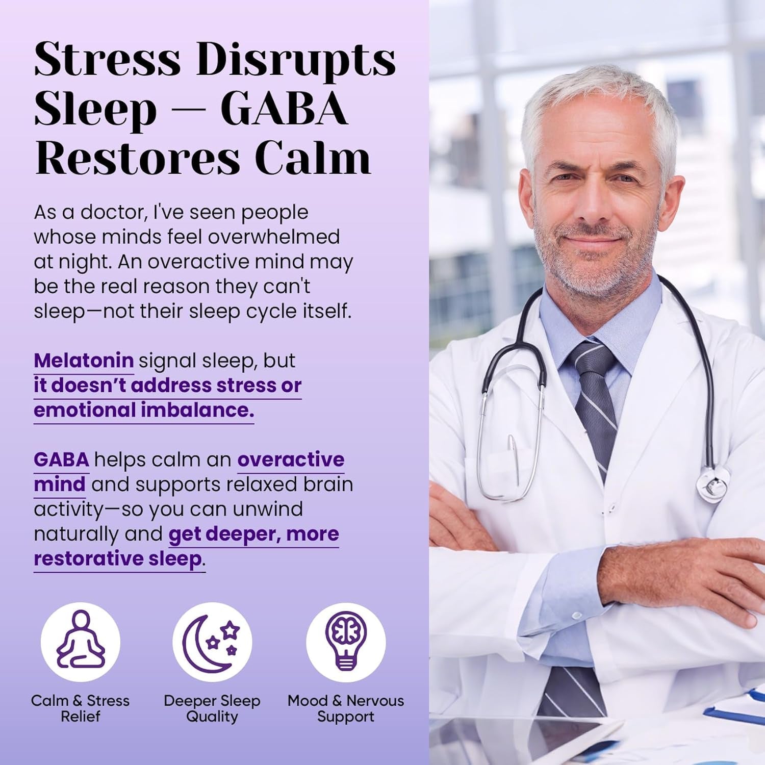 GABA L-Theanine Ashwagandha - 1050Mg Blend - Made in USA - Advanced Sleep Aid & Calm- Magnesium, 5-HTP, Vitamin B6 & B12, GABA (Gamma Aminobutyric Acid) Supplement - Melatonin-Free & Non-Habit Forming