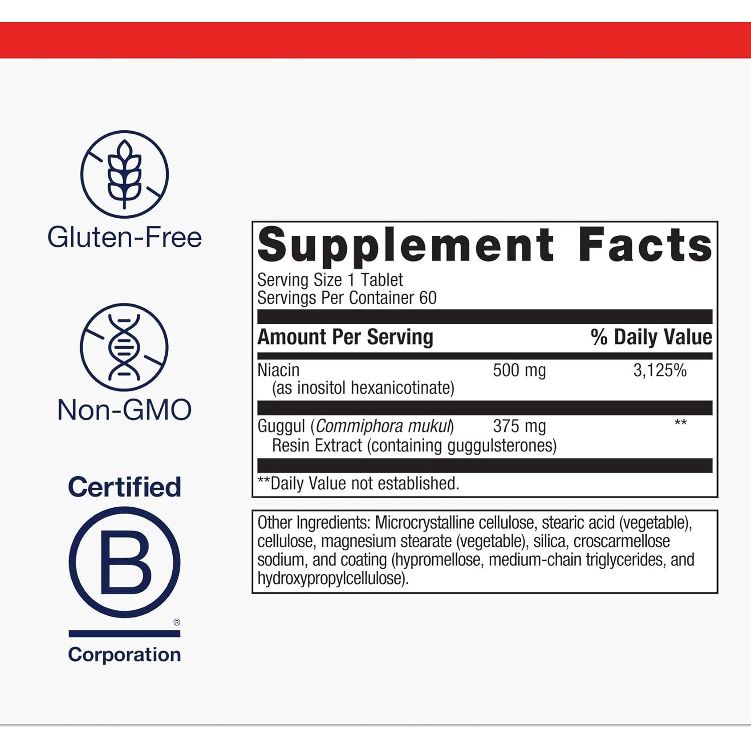 Metagenics Lipotain - Non-Flush Niacin & Guggul Extract - Supports Healthy Blood Lipids & Cholesterol Balance* - Inositol Hexanicotinate Tablets for Cardiovascular & Cellular Health* - 60 Tablets