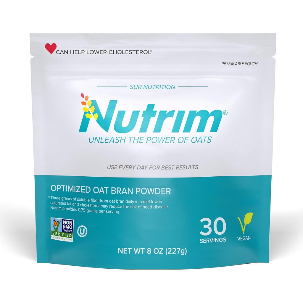 Nutrim Oat Bran Powder with 750Mg Beta Glucan per Serving - Easy-Mix Soluble Fiber for Cholesterol Management & Immune Support - Heart Healthy, Non-Gmo & Vegan Oatmeal Powder