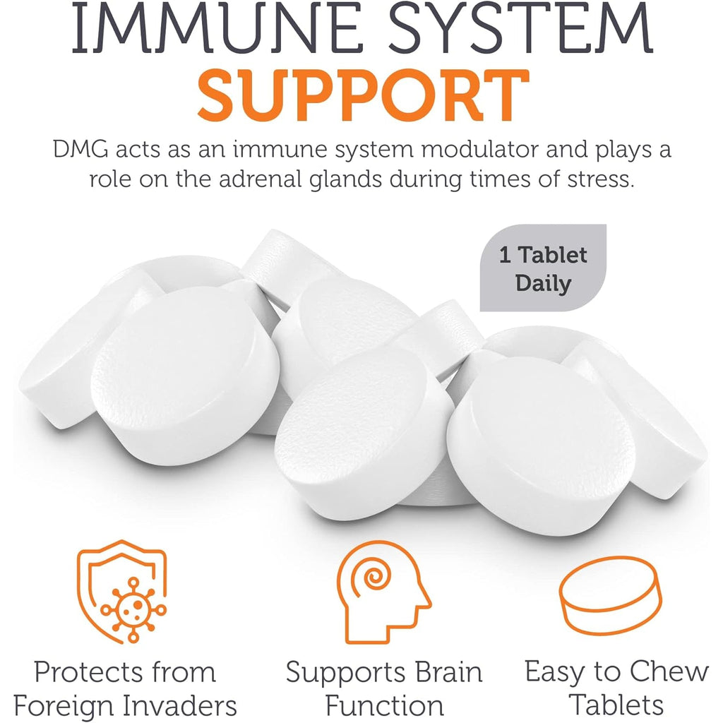 Zahler DMG 500Mg - DMG Dimethylglycine Supplement for Endurance & Immune System Support - DMG Supplements with Amino Acid Glycine - Nootropic Brain Supplement - Kosher 1 a Day Tablets 90 Count