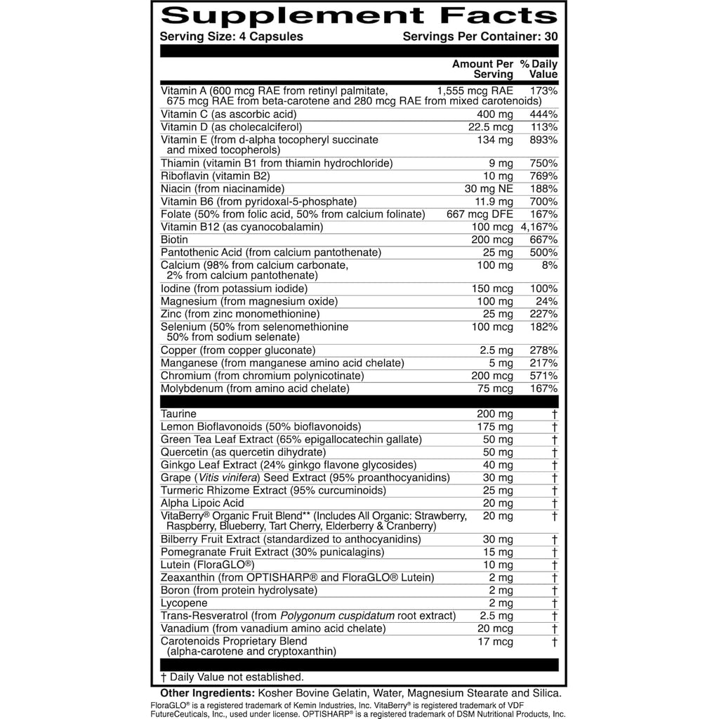 Sciencebased Health Ocularprotect – Daily Multivitamin with Advanced Eye Health Support – 40+ Key Nutrients with Lutein, Zeaxanthin, Turmeric & Quercetin – Immune & Antioxidant Support