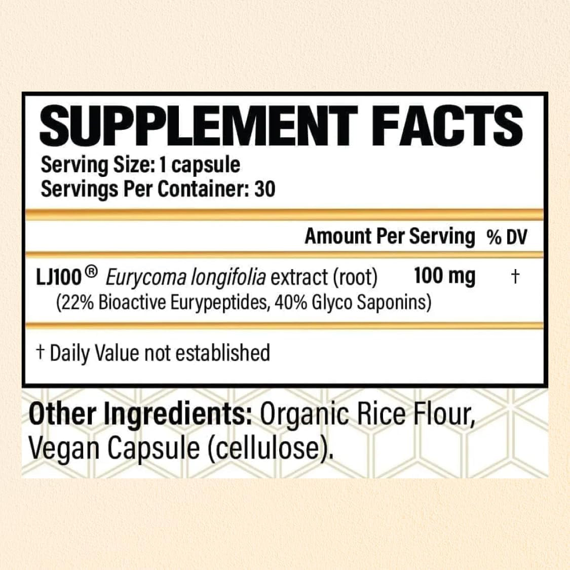 CHOQ Tongkat Ali Extract 100Mg - Testosterone Booster for Men - LJ100 Longjack Clinically Proven - Malaysian Eurycoma Longifolia with 40% Glycosaponins - 30 Capsules