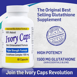 Ivory Caps - Maximum Potency Glutathione 1500"Skin Whitening" Complex **Sale REG. $49.99 - Now $29.99 - Free Shipping