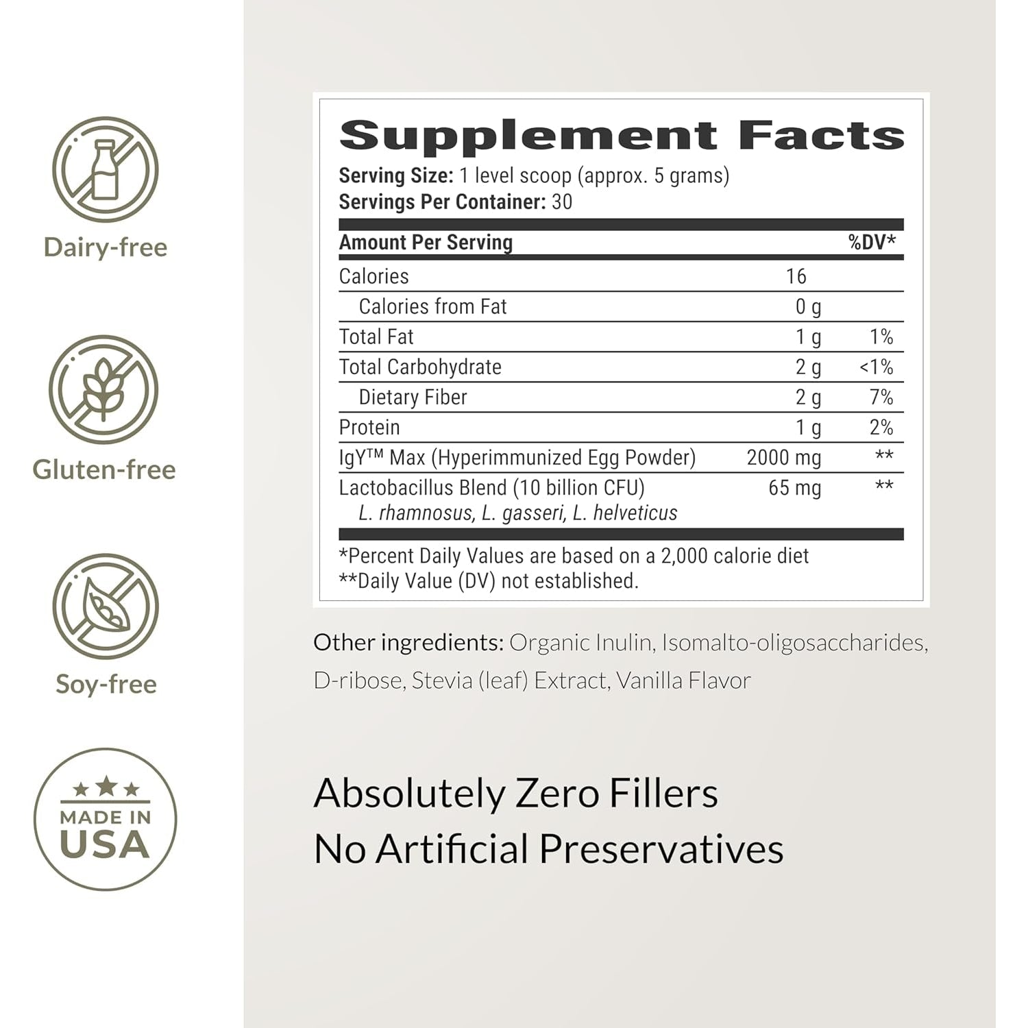 Microbiome Breakthrough™ Gut Support Powder – Vegetarian Vanilla – with Probiotics, Prebiotics, and Igy Max® – Source of L-Glutamine – Supports Digestive Comfort, Gas & Bloating Relief 30 Servings*