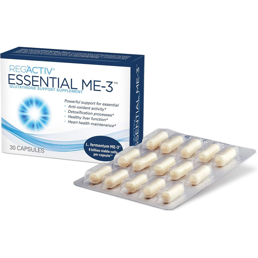 Reg'Activ Essential ME-3, 30 Capsules. a Glutathione-Producing Probiotic That Delivers Glutathione to the Intestine for Efficient Guthatione Supplementation