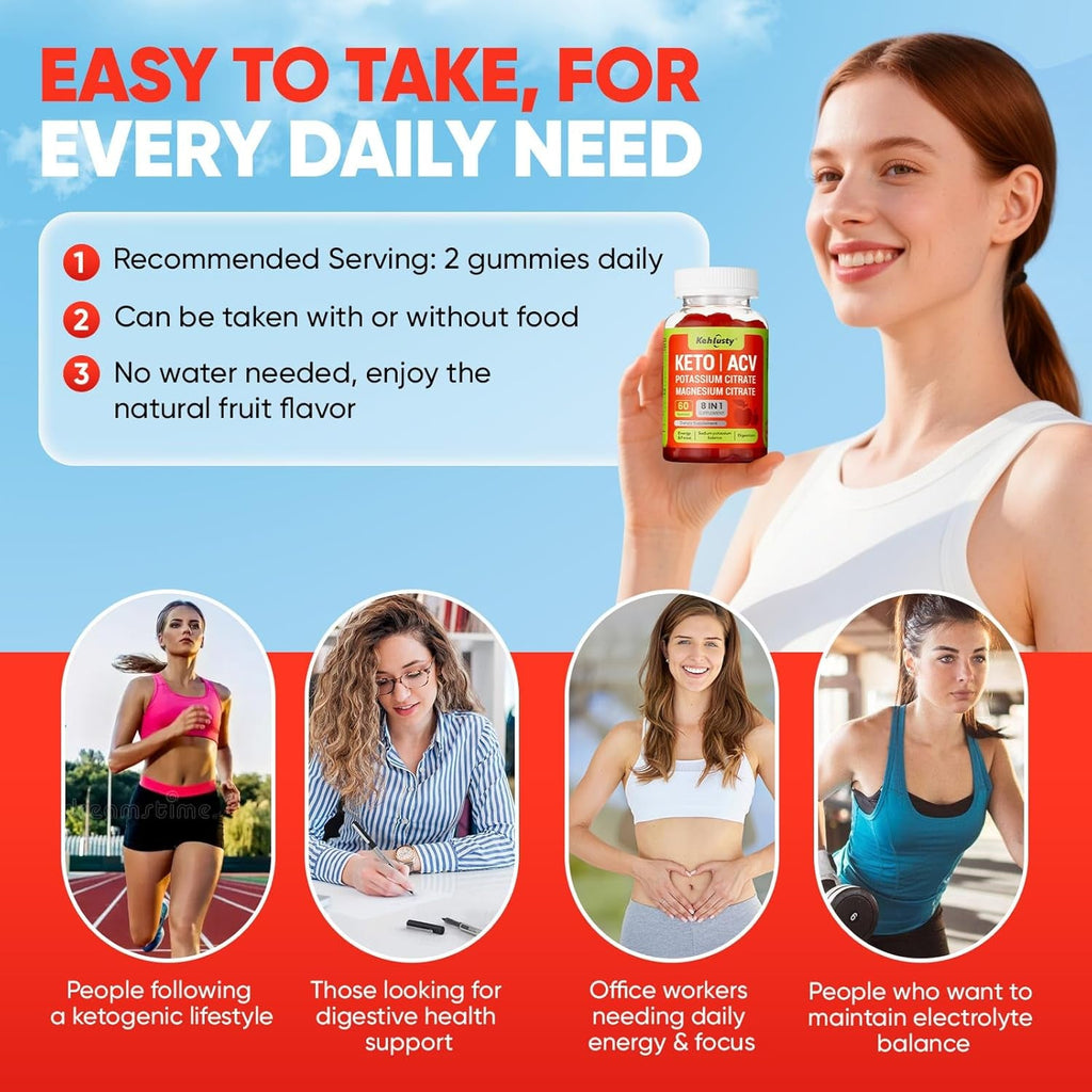Keto ACV Gummies Advanced for Weight Loss Support, 8-In-1 Keto Apple Cider Vinegar Gummies with B12, Electrolytes, Beet Root & Pomegranate | Supports Digestion, Metabolism & Weight Management