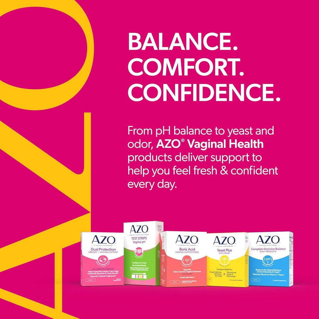 AZO Dual Protection, Urinary + Vaginal Support, Prebiotics and Probiotics for Women*, Starts Working within 24 Hours, Non-Gmo, 30 Count