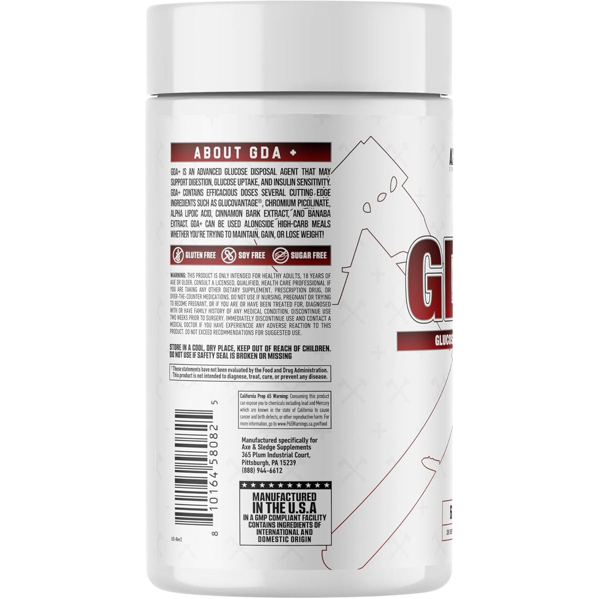 Axe & Sledge GDA+ Glucose Disposal Agent | Supports Nutrient Absorption, Stable Blood Glucose, and Muscle Glycogen Replenishment | 30 Servings