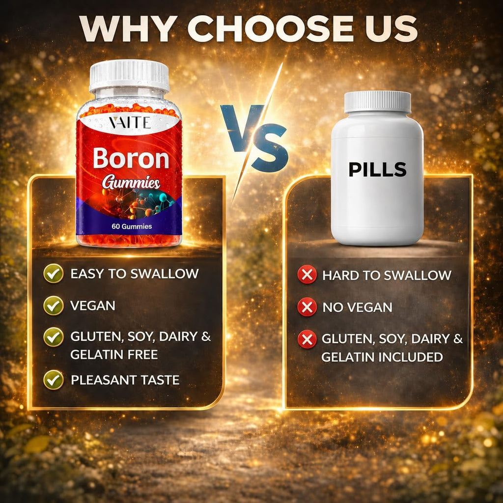 Boron Supplement for Men & Women – 10Mg Gummies – Vegan, Non-Gmo, Gluten-Free – Supports Bone Strength, Joint Flexibility & Immune System – Essential Mineral for Bone Density – 60 Chewables
