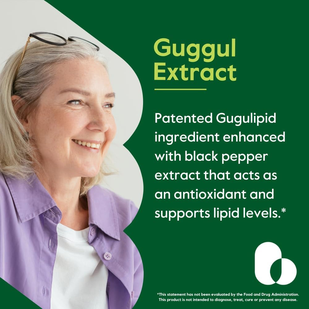 BESTVITE Guggul Extract 500Mg (120 Vegetarian Capsules) - Backed by Clinical Research, Patented and Standardized, Enhanced by Bioperine - No Fillers - No Stearates - Vegan - Non GMO - Gluten Free