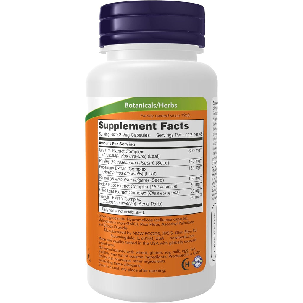 NOW Supplements, Kidney Cleanse with Uva Ursi, Parsley Seed, Fennel, and Horsetail, 90 Veg Capsules