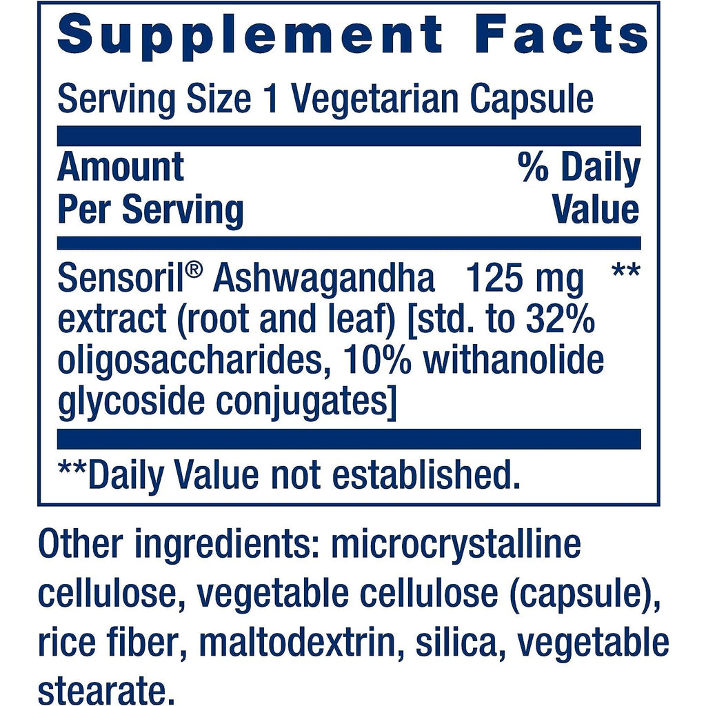 Life Extension Optimized Ashwagandha - Stress Management Supplement for a Healthy Stress Response, Focus, Memory, Stress Relief - Vegetarian, Gluten-Free, Non-Gmo, 60 Capsules