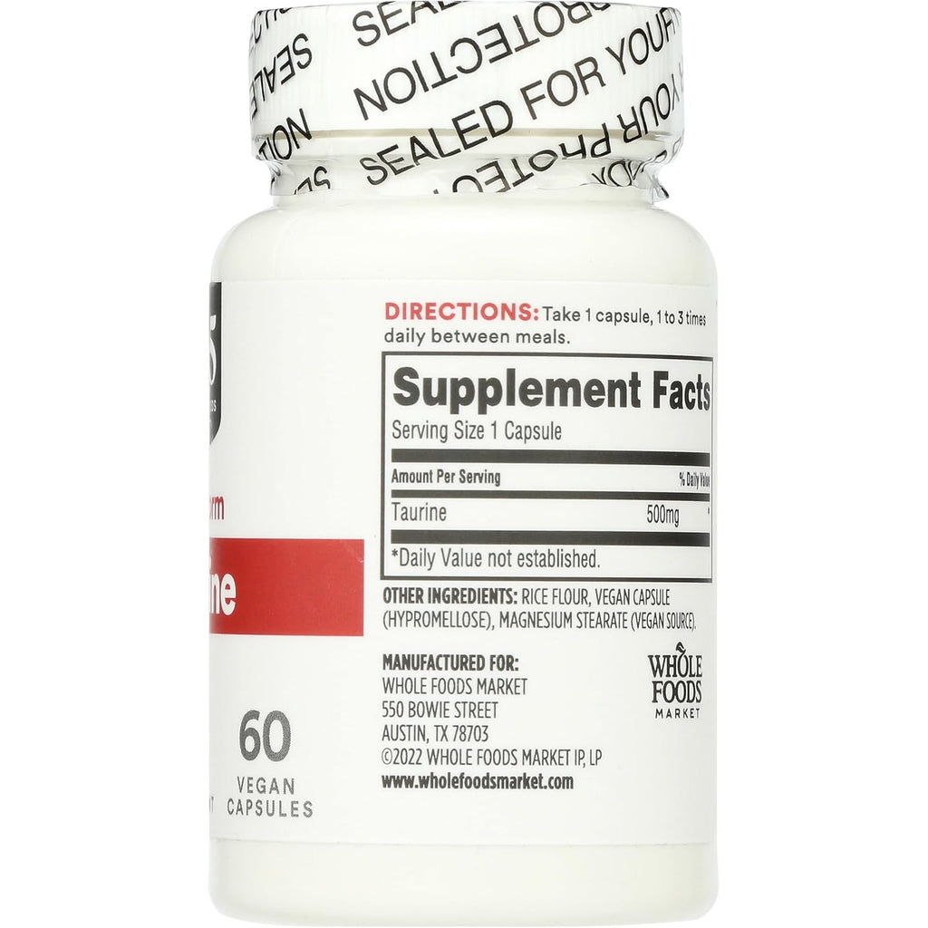 365 by Whole Foods Market, Taurine 500Mg, 60 Count