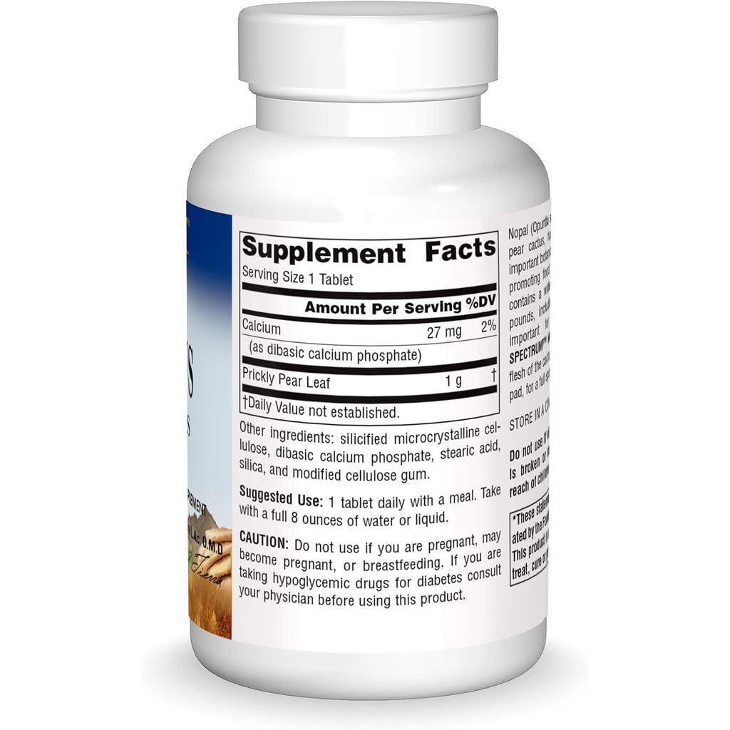 Planetary Herbals Full Spectrum Nopal Cactus 1000Mg Prickly Pear Cactus Antioxidant - 100% Natural - 60 Tablets