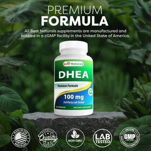 Best Naturals DHEA 100Mg Supplement 60 Capsules - Supports Balanced Hormone Levels for Men & Women - Promotes Healthy Aging - USA Manufactured