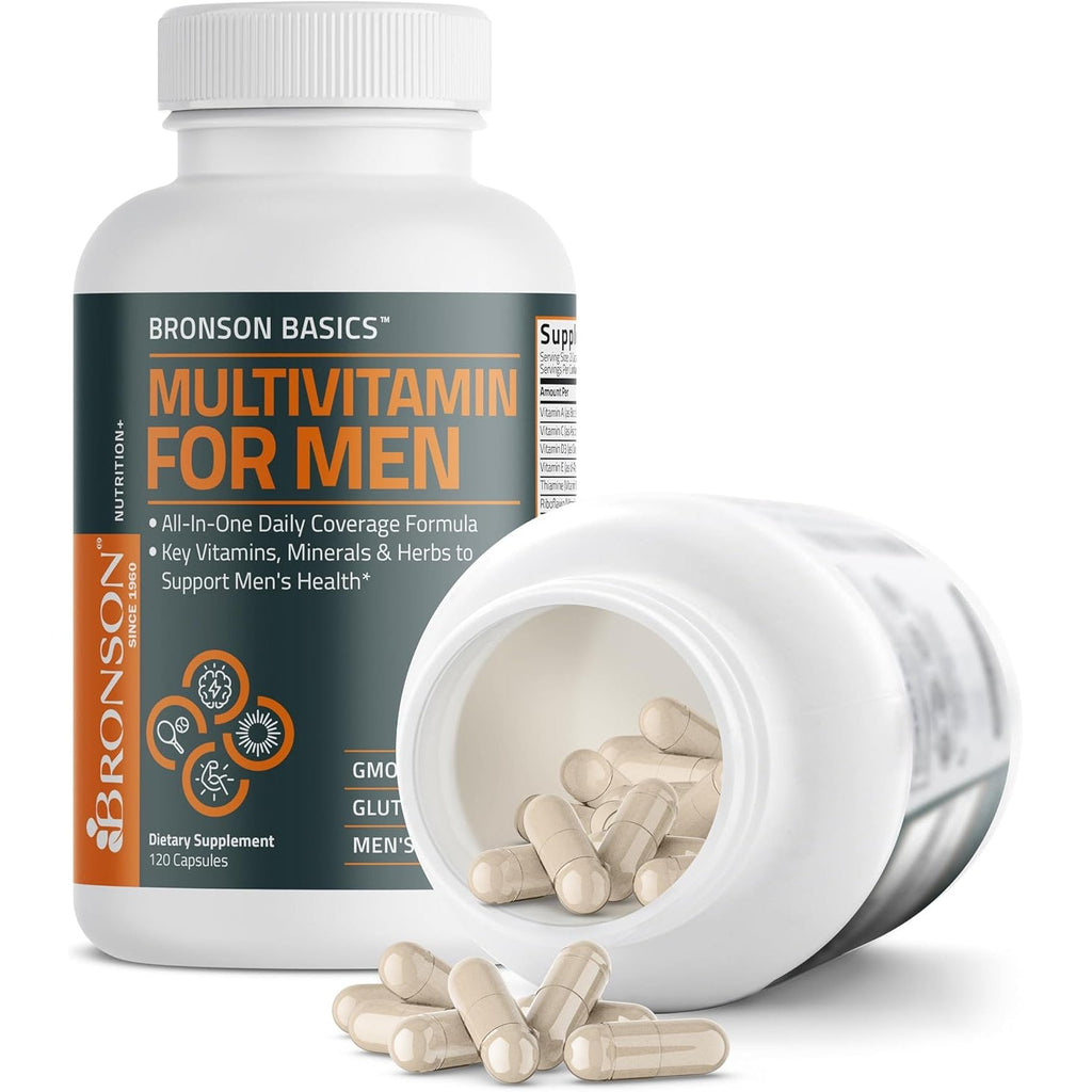 Bronson Multivitamin for Men All-In-One Daily Coverage Formula Key Vitamins, Minerals & Herbs to Support Men'S Health, 120 Capsules