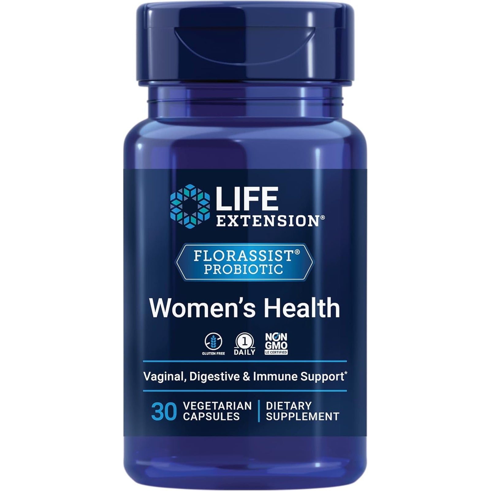 Life Extension FLORASSIST® Probiotic Women'S Health, Vaginal Health, Digestive Health, Immune Health, Gluten-Free, Non-Gmo, Vegetarian, Once-Daily Formula, 30 Capsules