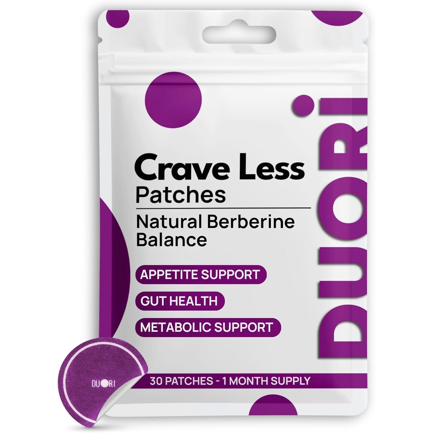 Berberine Patches with Ginger Root - Citrus Bergamot - Chromium - Vegan & Natural - 30 Patch (30 Count (Pack of 1))