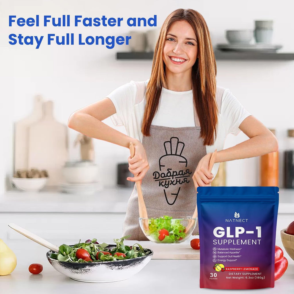 GLP-1 Supplement, Natural GLP 1 Booster Drink Mix for Weight Loss, Appetite Control and Metabolism Boost Support, Contains Yerba Mate, Garcinia Cambogia, Berberine (Raspberry Lemonade Flavor)