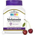 21St Century Melatonin 10Mg Extra Strength, 120 Count, Quick Dissolving Sleep Aid for Adults, Promotes Relaxation and Restful Sleep, Non-Habit Forming, Gluten-Free, Cherry Flavor