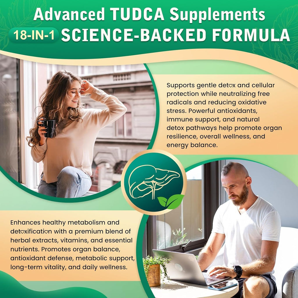 TUDCA Bile Salts 1200Mg Liquid Drops - Advanced Tudca Liver Supplement with ALA, NAC & Glutathione for Bile Flow, Gallbladder Health & Antioxidant Defense, High-Absorption, Lemon 2 Fl Oz