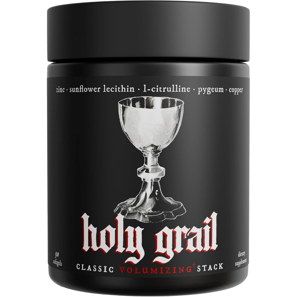 Holy Grail - Semen Volume Booster Stack | Softgel = Higher Bio-Availability | Men'S Load & Fertility Enhancer | Sunflower Lecithin, Pygeum, L-Citrulline, Copper, & Zinc for Testosterone | One Month
