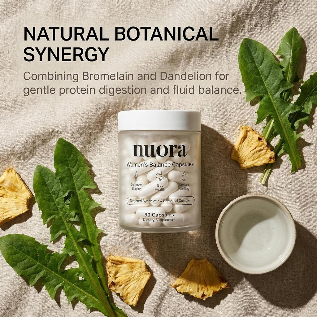 Nuora Biofilm Probiotic - Supports Digestive & Gut Health with Bromelain, Dandelion, Berberine & Black Pepper Extract - Helps Soothe Bloating, Boost Metabolism & Provide Steady Energy, 90 Count