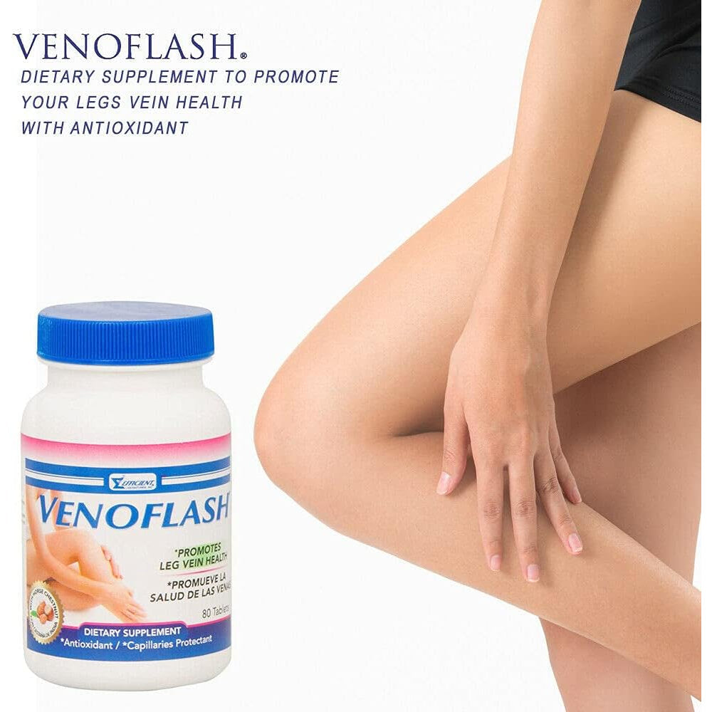 Regular, Dietary Supplement for Leg Vein Health & Circulation Support, 80 Count (Pack of 1)