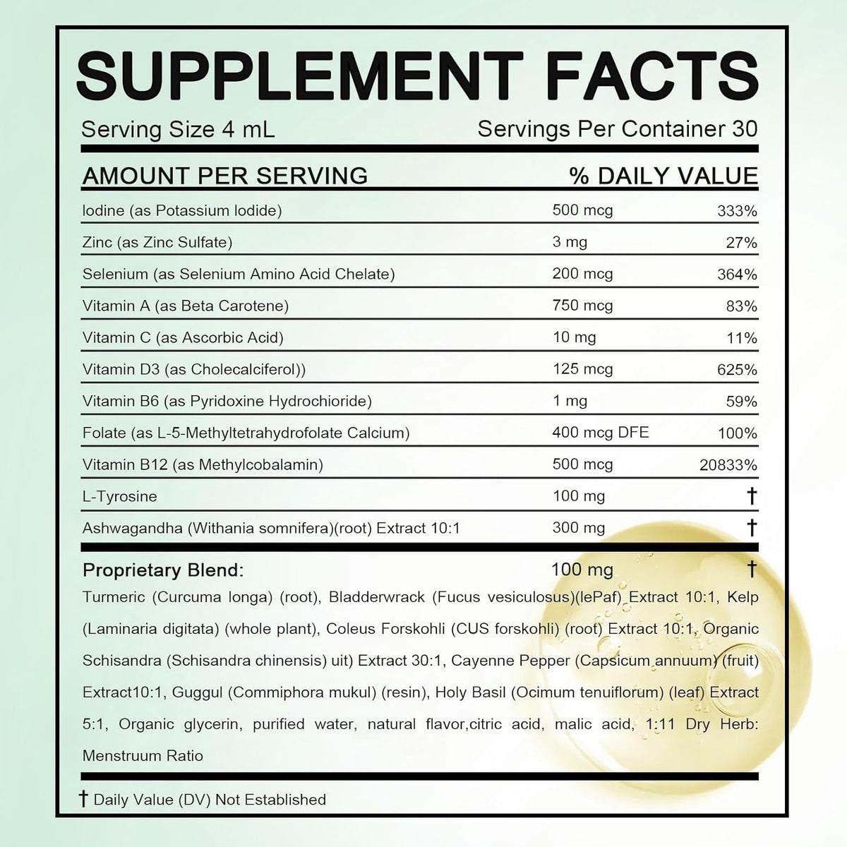 Kindled Thyroid Support Liquid Drops, Actora Thyroid Support Drops with Selenium Zinc Iodine L-Tyrosine Ashwagandha for Hormone Balance - Mood & Energy Supplement - 4 Fl. Oz. (120Ml) (1)