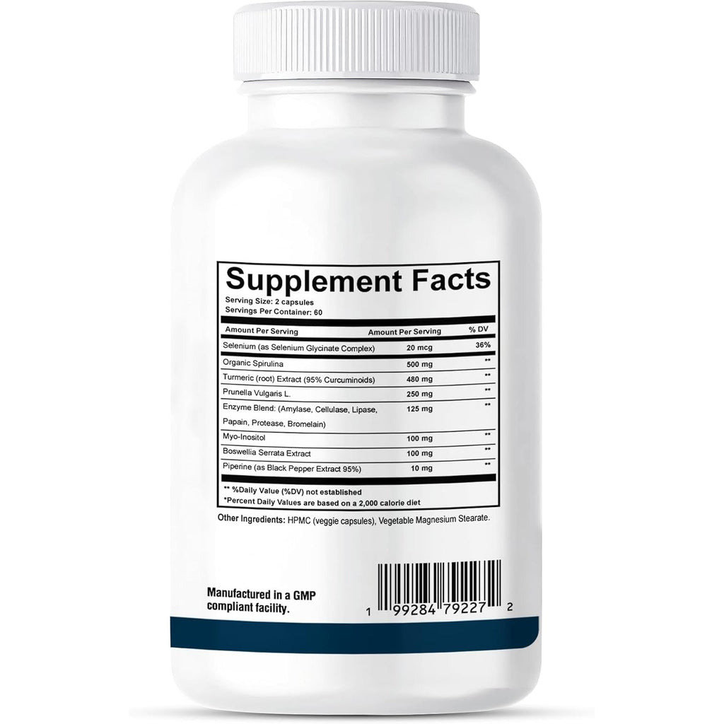 Dr. Westin Childs Thyroid Nodule Support Supplement for Gland Size, Health & Control in Women & Men: Boswellia, Turmeric, Myo-Inositol, Selenium, Prunella Vulgaris 120 Ct