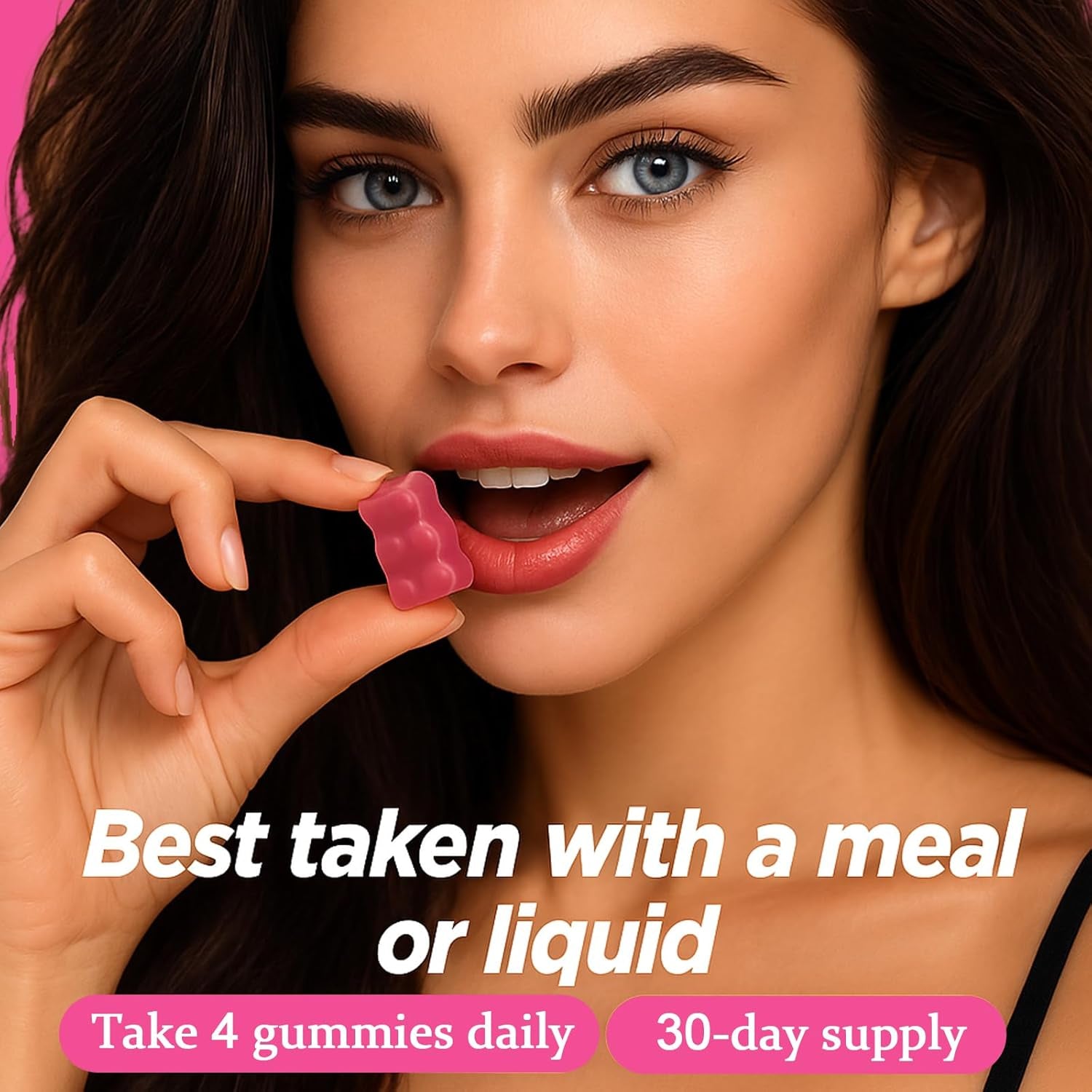 AIFBENK Jovi Glow+ NAD+ & Collagen Gummies, with Hydrolyzed Collagen Peptides, Resveratrol, Hyaluronic Acid & Vitamin C, Anti-Aging, Supports Skin, Hair & Nail Wellness, Daily Vitality Gummies