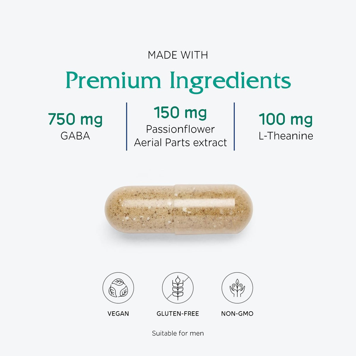 Vitanica, GABA Ease, Calming Support, Vegan, 60 Capsules