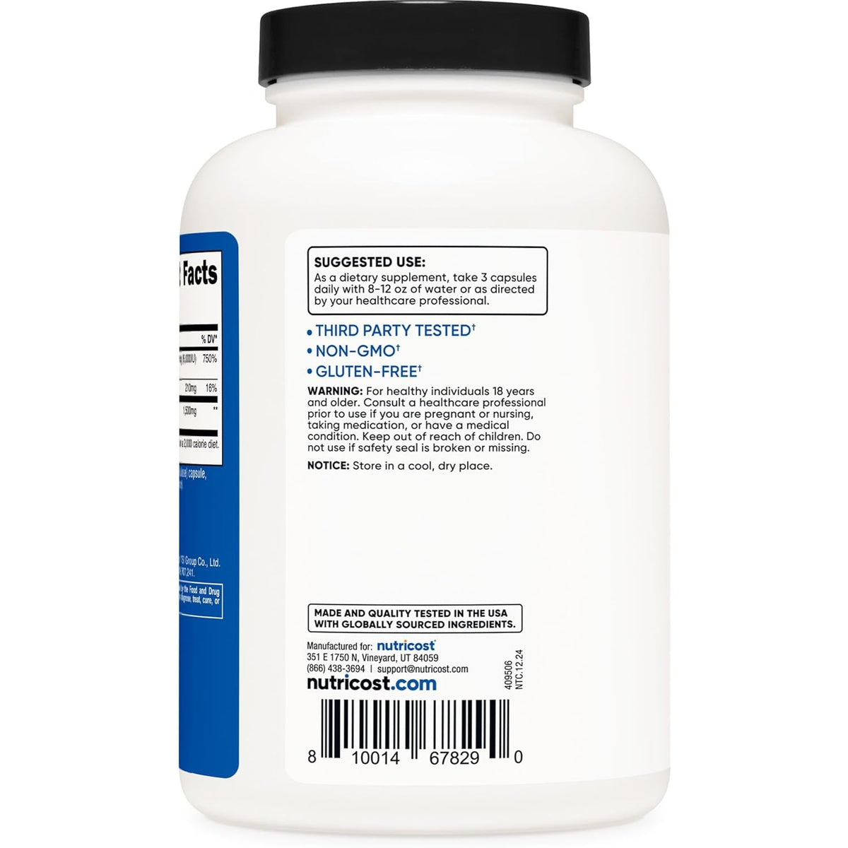 Nutricost HMB (1500Mg) and Vitamin D3 (6000 IU) Supplement - 240 Capsules, 80 Servings - Gluten Free and Non-Gmo