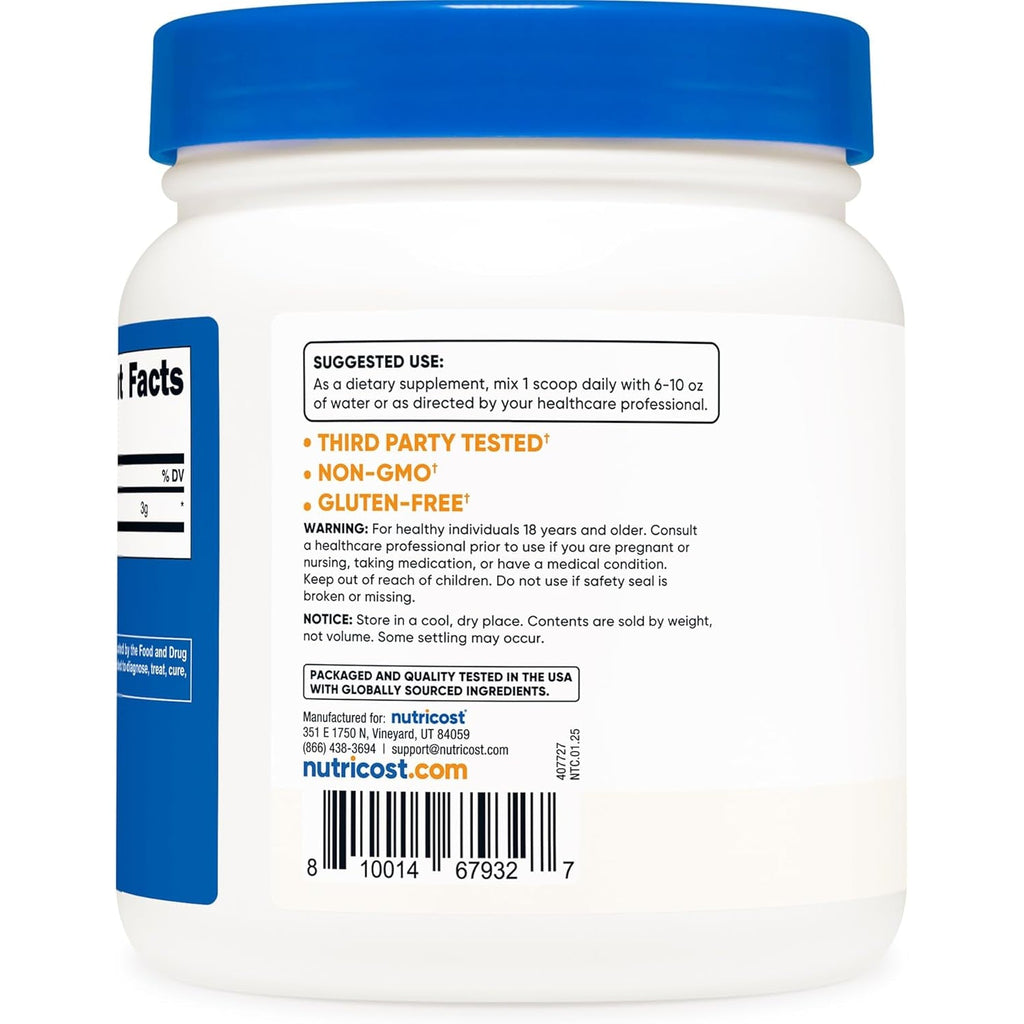 Nutricost Pure L-Citrulline (Base) Powder (600 Grams)