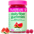 Belli Welli Fiber 4-In-1 Fiber Gummies Supplement with Added Probiotics, Collagen and Electrolytes for Regularity and Bloat Relief, Watermelon, 120 Count